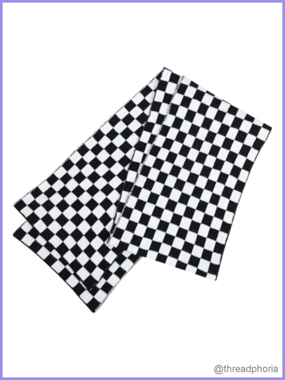 Wool Checkerboard Plaid Scarf for Women Winter Warm Cold Weather Wrap Shawl